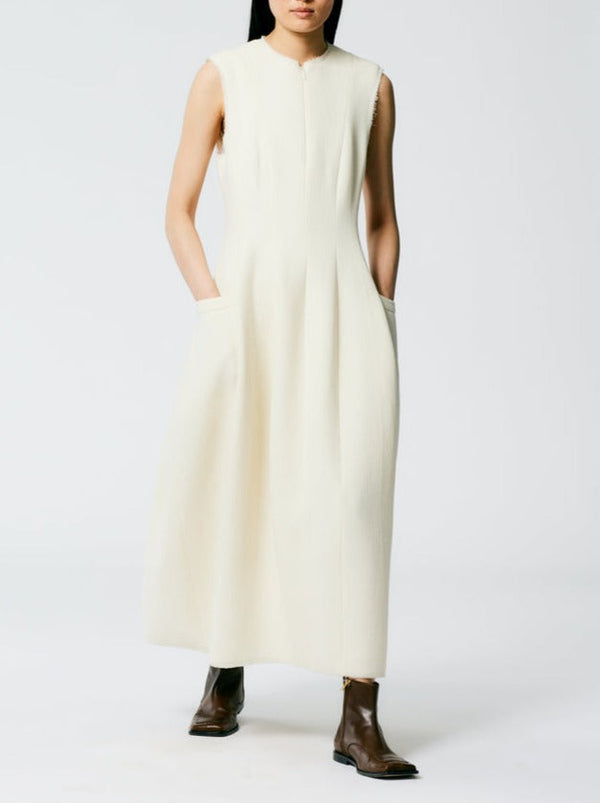 Tibi-Melee Crepe Dress - Ivory-Dresses-Boboli-Vancouver-Canada