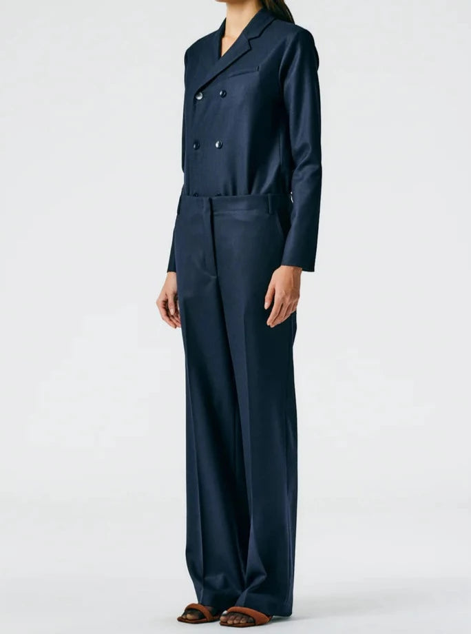 Tibi-Rodney Straight Leg Trouser - Navy-Pants-Boboli-Vancouver-Canada