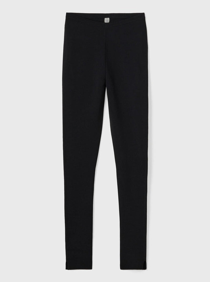 Totême-Compact Knit Leggings - Black-Pants-Boboli-Vancouver-Canada