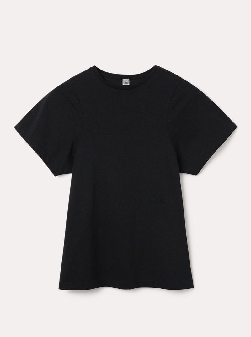 Totême-Curved Seam Tee - Black-Shirts-XXS-Boboli-Vancouver-Canada