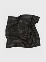 Totême-Embroidered Monogram Silk Scarf - Black-Scarves-One Size-Boboli-Vancouver-Canada