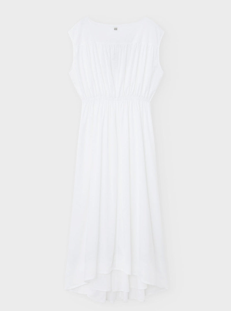 Totême-Sleeveless Cotton Dress - White-Dresses-Boboli-Vancouver-Canada