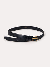 Totême-Slim Trouser Leather Belt - Black-Belts-Boboli-Vancouver-Canada