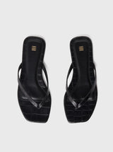 Totême-The Flip Flop Flat - Black Croco-Shoes-Boboli-Vancouver-Canada