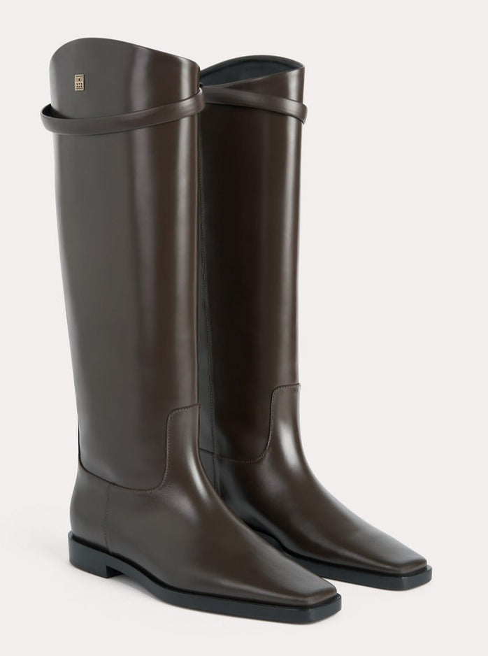 Totême-The Riding Boot - Coffee-Boots-Boboli-Vancouver-Canada