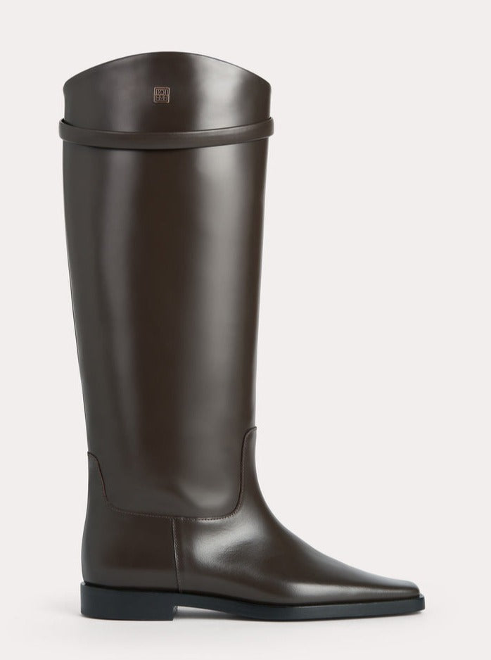 Totême-The Riding Boot - Coffee-Boots-EU 36-Boboli-Vancouver-Canada