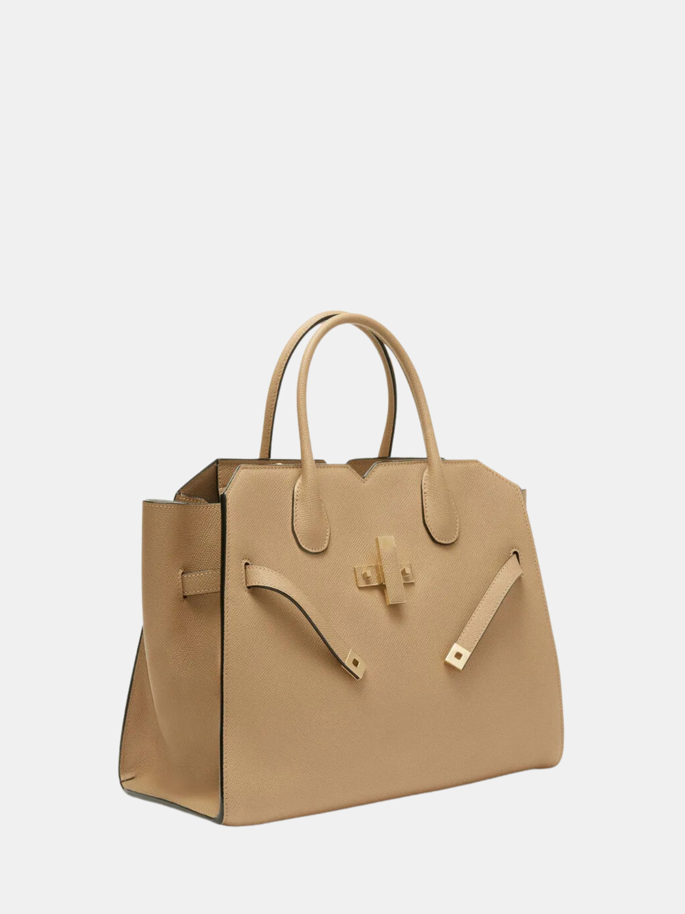 Valextra-Milano Two Handles Medium Bag - Beige Cachemire-Bags-One Size-Boboli-Vancouver-Canada