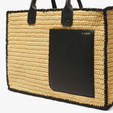Valextra-Soft Tote Raffia Crochet Bag - Beige/Black-Bags-One Size-Boboli-Vancouver-Canada