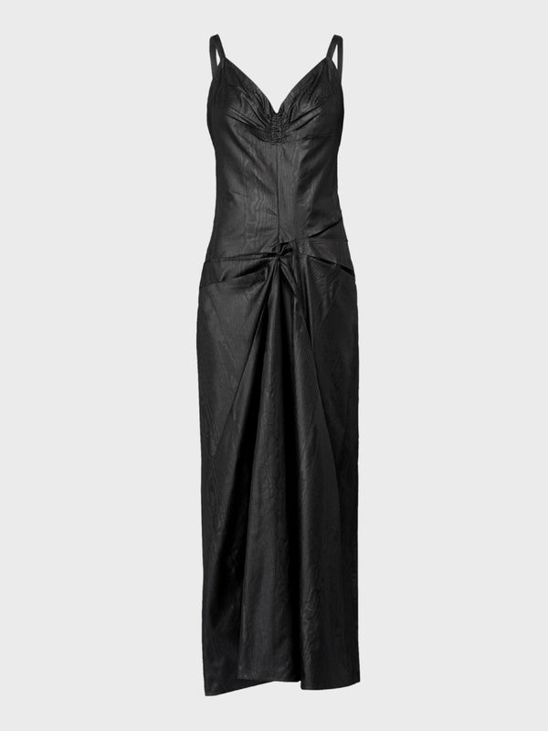 Poly Moire Dress - Black