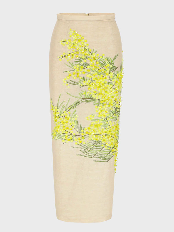 Skirt Norma Embroidered - Beige-Embroidered