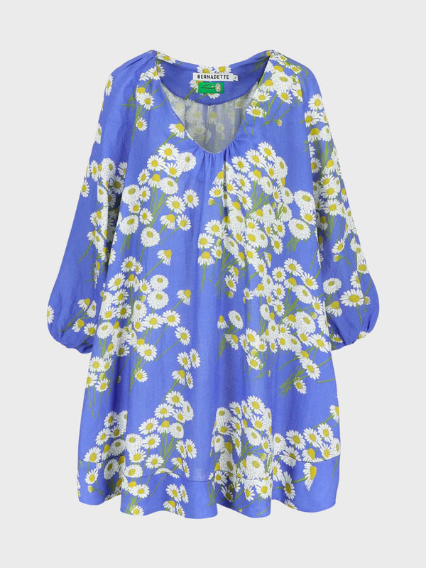 Short Dress Georgette - Chamomile-Blue