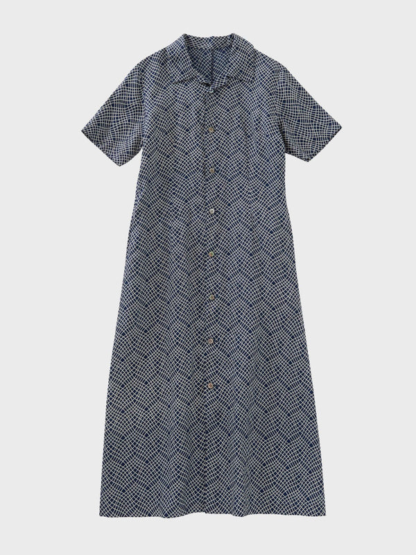 Minamo Wave Dress - Indigo