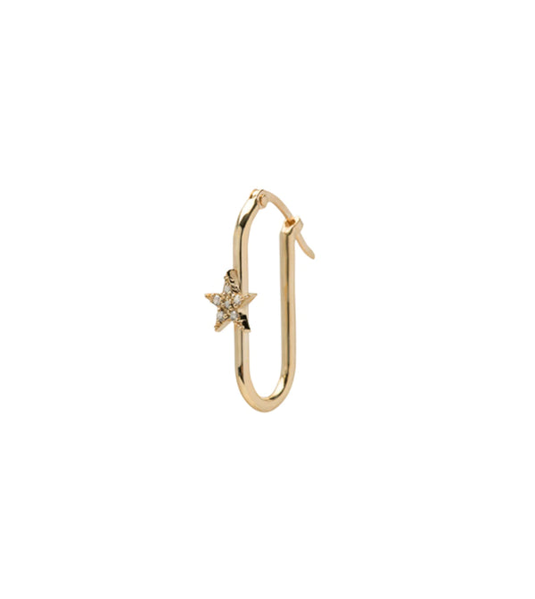 Small Pave Star FOB Earring (E36)