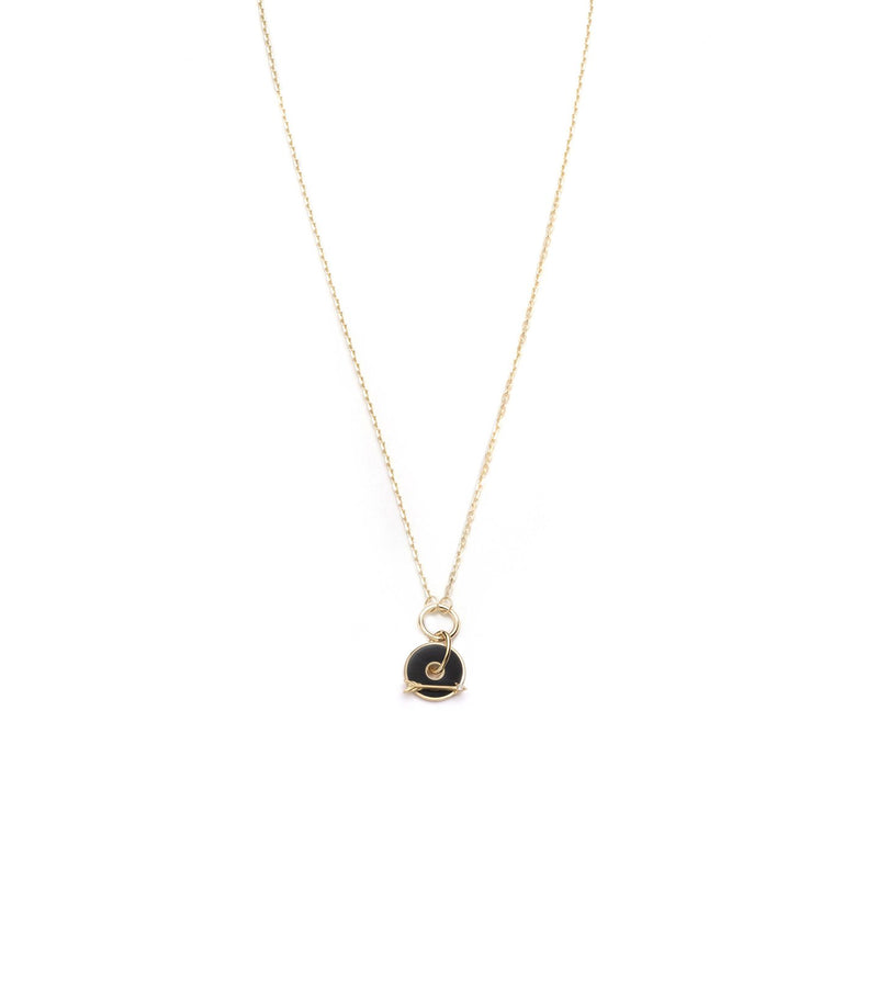 Black Arrow Disk Drop Necklace (DD1)