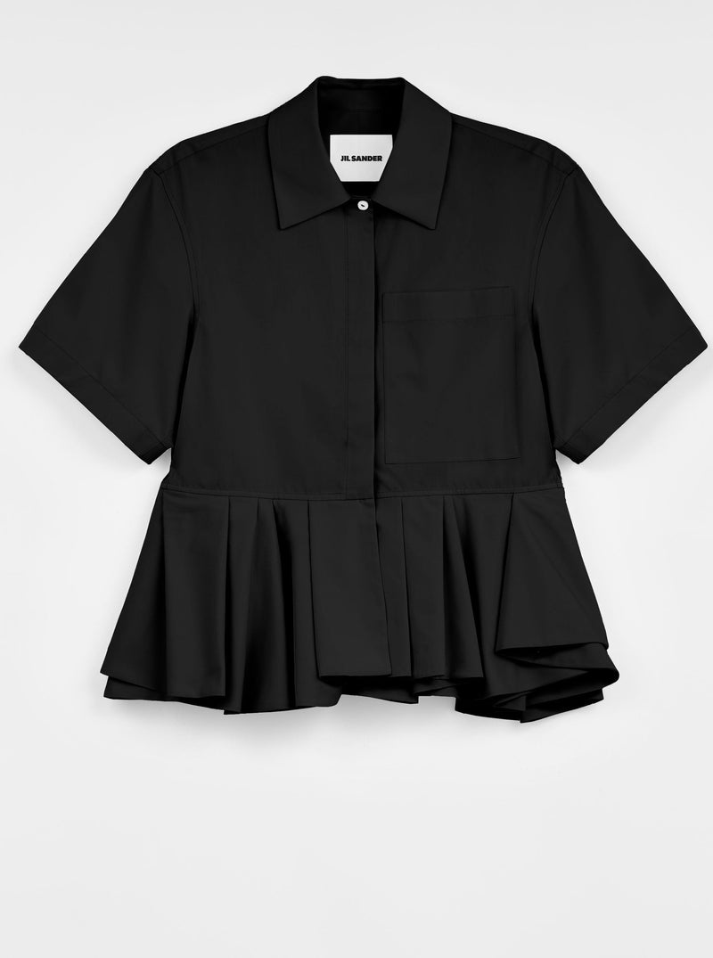 Organic Cotton Poplin Shirt - Black