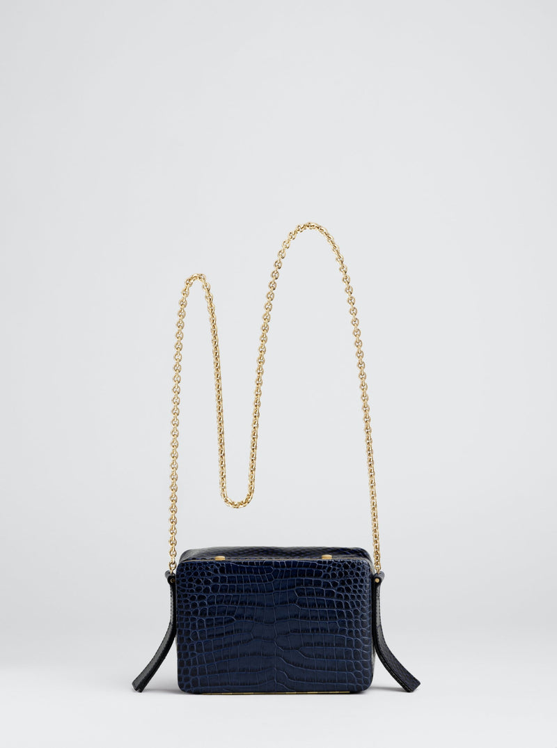 Malloy Crossbody Chain Shoulder Bag - Navy Blue
