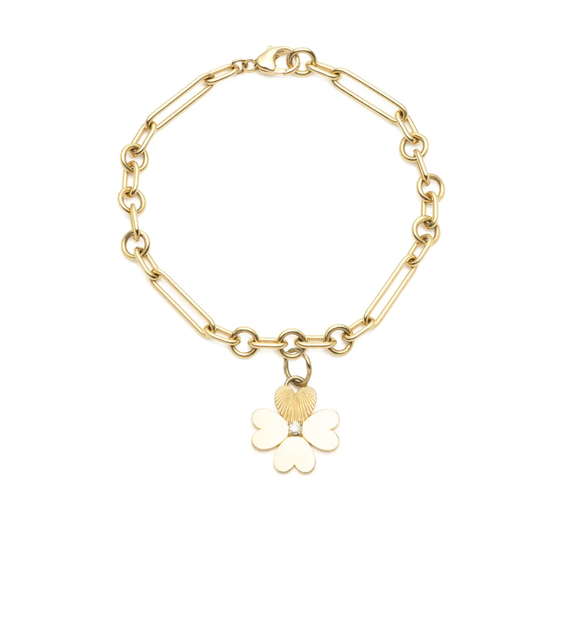 Four Heart Clover Small Mixed Clip Bracelet