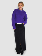 Airy Alpaca Crewneck Pullover - Purple