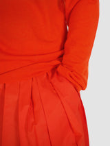 Skinlike Mercerized Wool Soft Sheer Pullover - Red