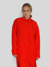 Italian Sporty Nylon Shirt w/Cocoon Back - Red