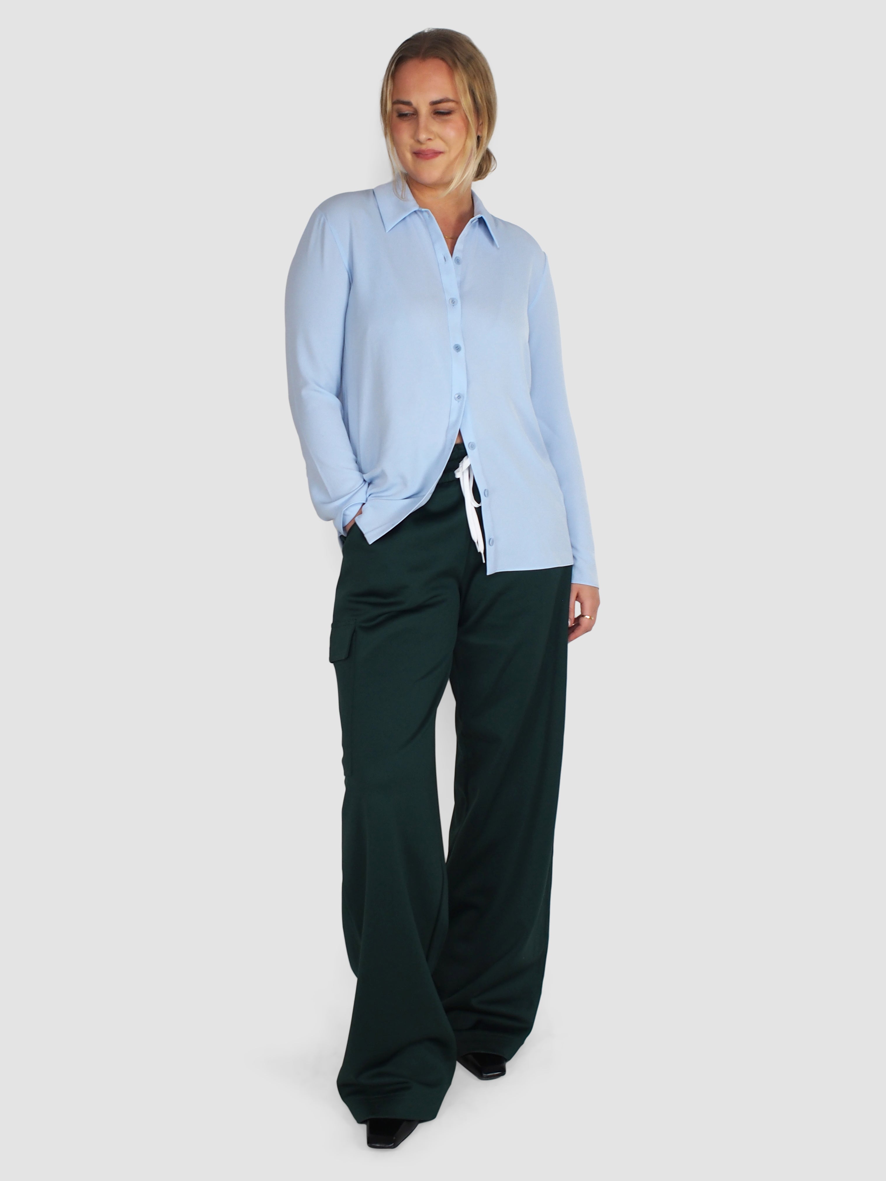 Soft Drape Slim Shirt - Light Blue