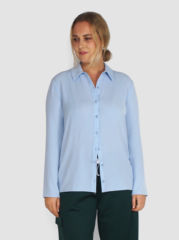 Soft Drape Slim Shirt - Light Blue