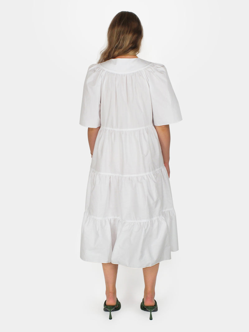 Tiered Ruffle Dress - White