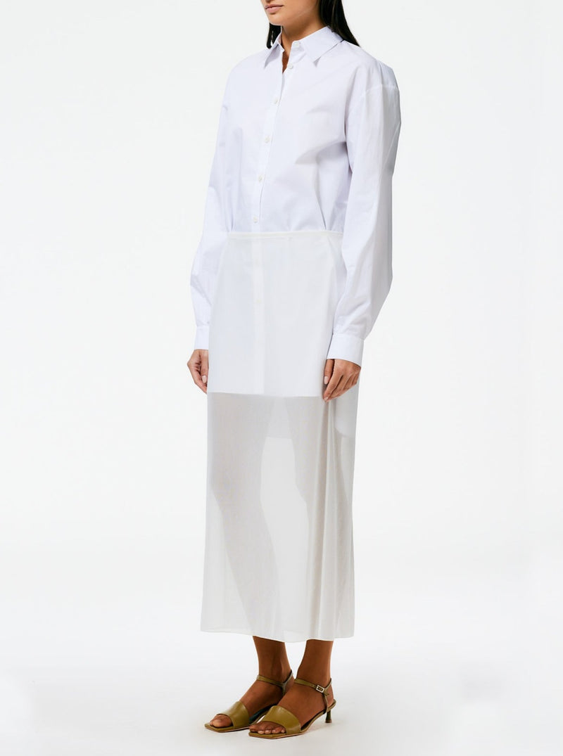Eco Poplin New Twisted Slv Dress - White
