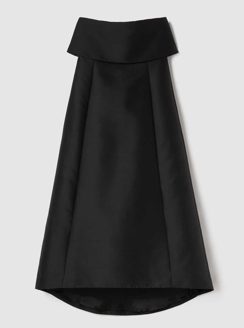 A-line Wool Cotton Dress - Black