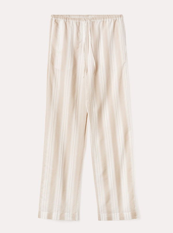 Toteme Vancouver Canada Press-Creased Drawstring Trousers - Sand Dune Stripe